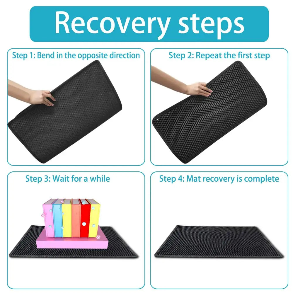 PawPal Double-Layer Cat Litter Mat: Waterproof, Non-Slip & Washable