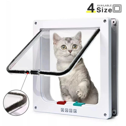 KittyGuard Secure Entry: 4-Way Locking Pet Door with Controllable Switch