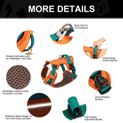 Adjustable Reflective Mesh Harness – Lightweight Control for All Breeds