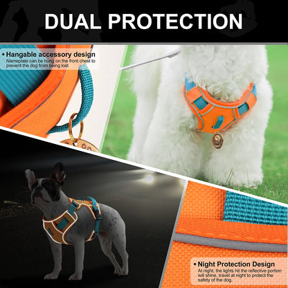 Adjustable Reflective Mesh Harness – Lightweight Control for All Breeds