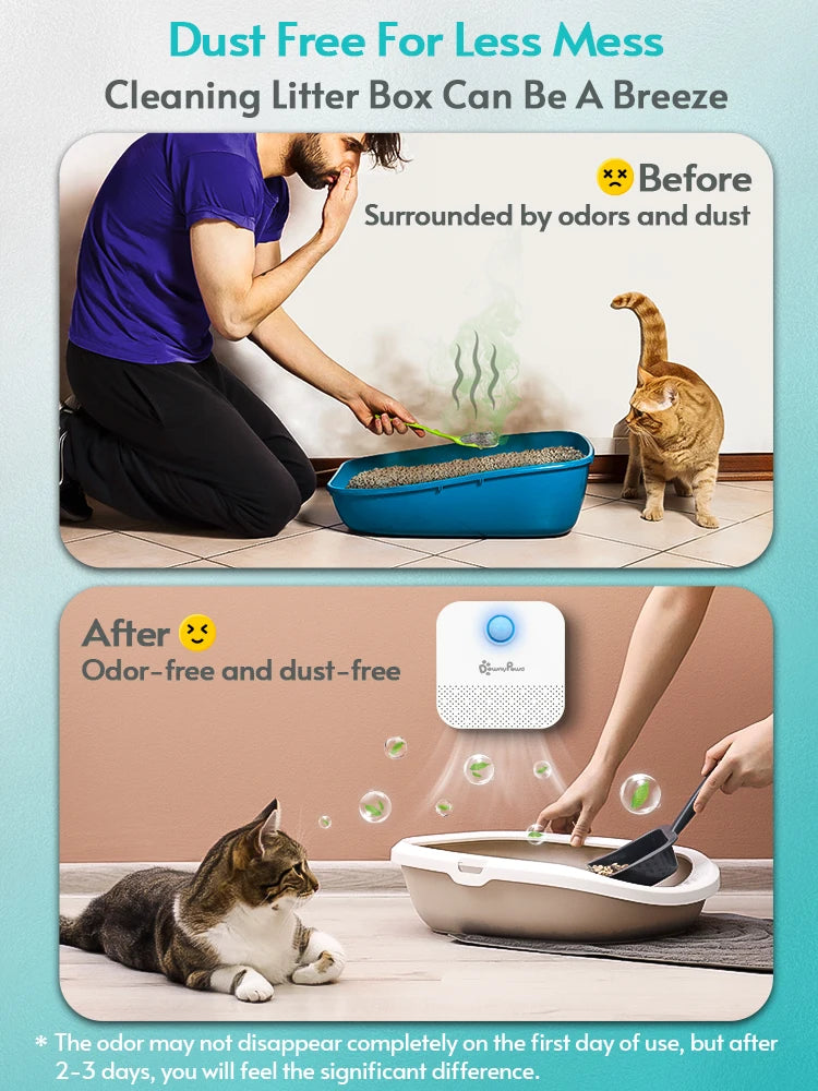 FreshPaws 4000mAh Cat Odor Eliminator: Intelligent Litter Box Purifier