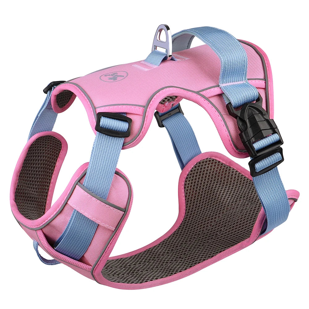 Adjustable Reflective Mesh Harness – Lightweight Control for All Breeds