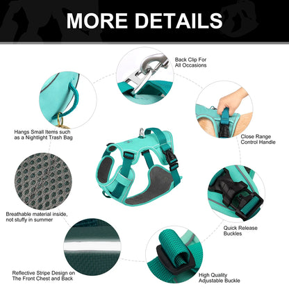 Adjustable Reflective Mesh Harness – Lightweight Control for All Breeds